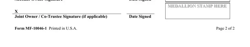 Entering details in UTMA stage 4