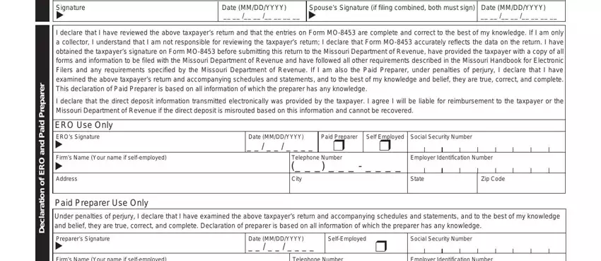Filling out Form Mo 8453 part 2
