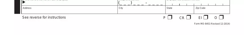 Completing Form Mo 8453 stage 3