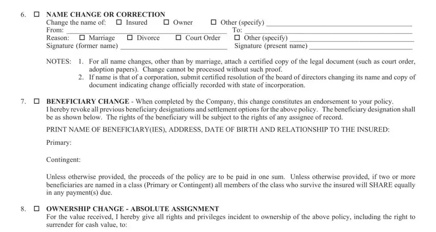 Filling out assignee step 4