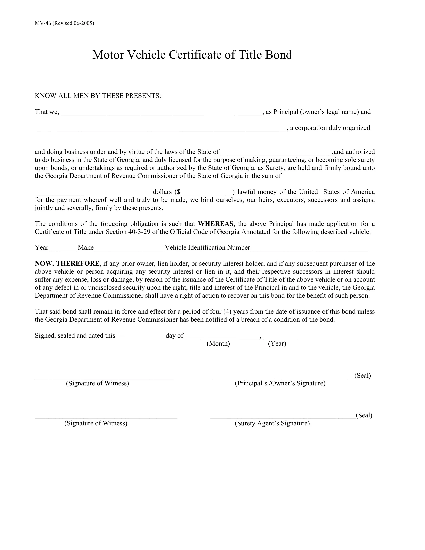 Form Mv 46 ≡ Fill Out Printable Pdf Forms Online