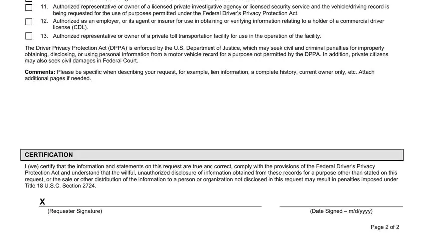 Completing wisconsin form info step 5