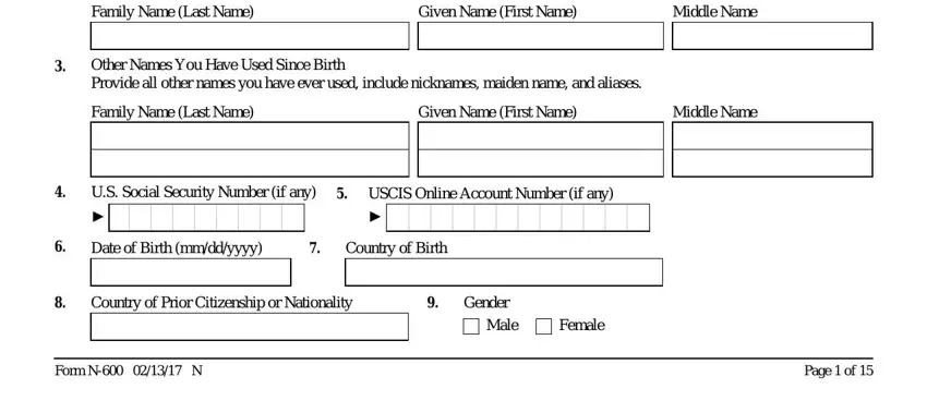 Form N600 Citizenship ≡ Fill Out Printable PDF Forms Online