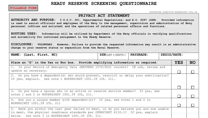 writing ready reserve form part 1