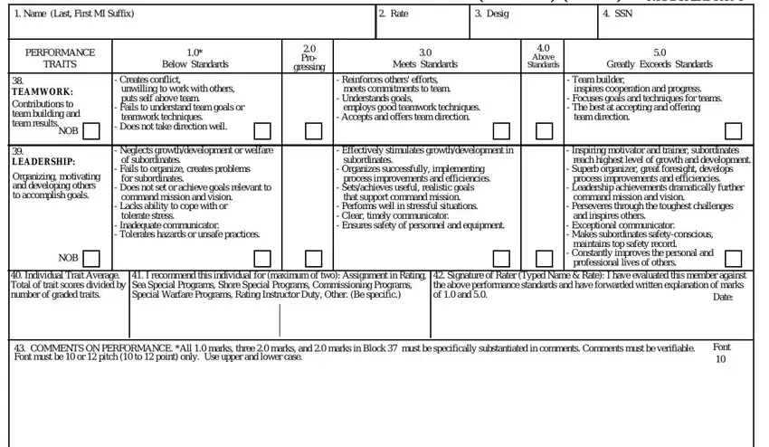 step 4 to completing navy eval template