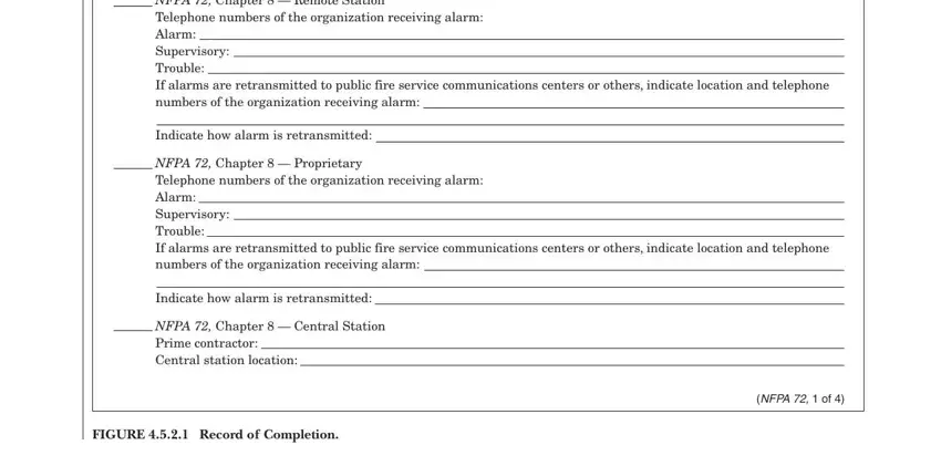 Filling out nfpa record completion step 2