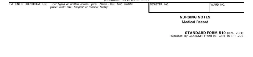 step 3 to completing nursing note forms