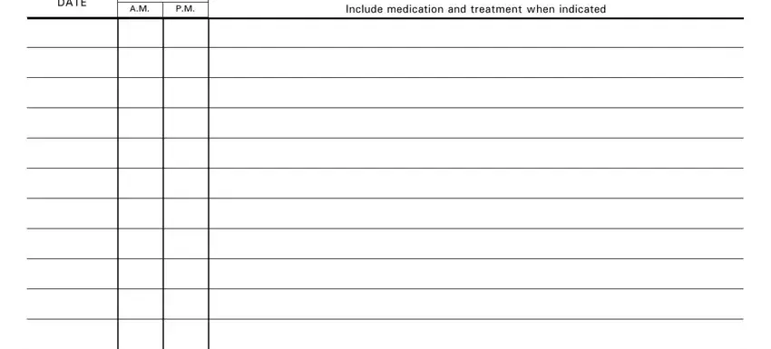 Filling in nursing note forms part 4