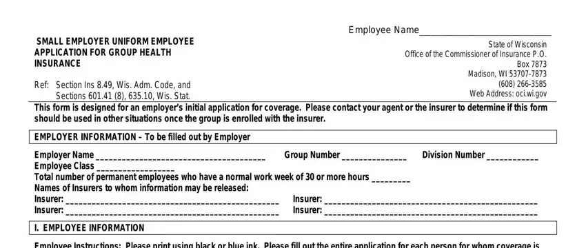 wisconsin uniform health application empty spaces to fill out