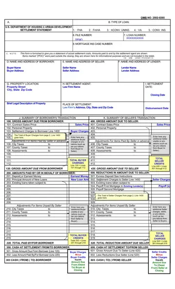 Form Omb No 2502 0265 Preview