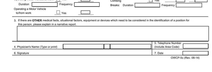 Completing Form Owcp 5C step 3