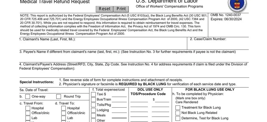 owcp form 957 fields to fill out