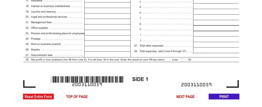 Filling in pa tax schedule c part 3