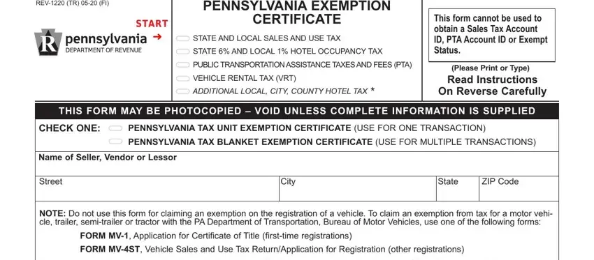 example of blanks in pa exemption certificate fill in form