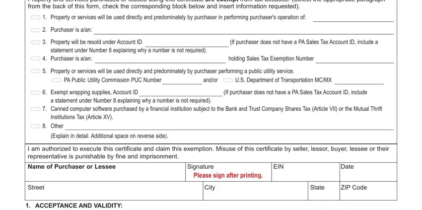 Finishing pa exemption certificate fill in form part 2