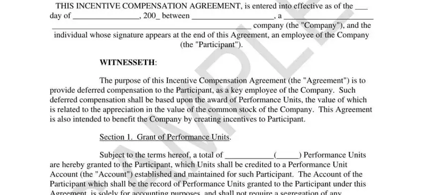 example of fields in phantom stock agreement template