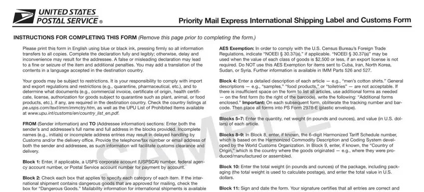 ps express postal gaps to fill in