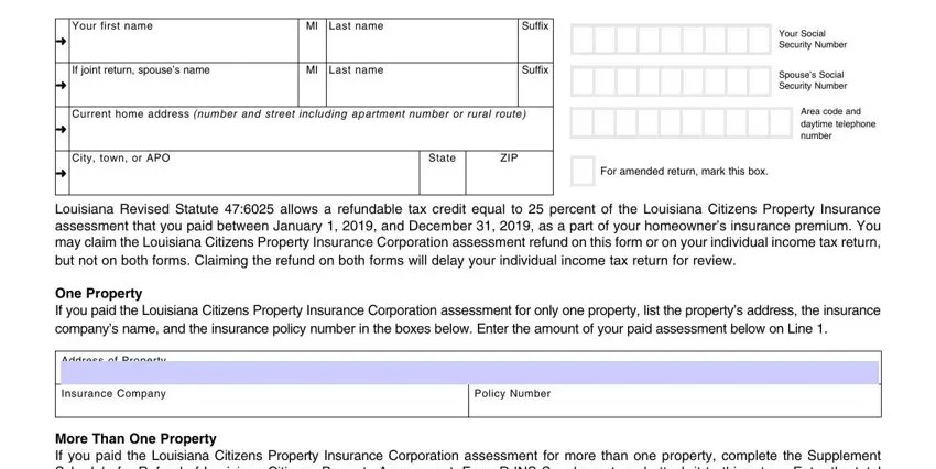 louisiana forms r 540ins for 2020 blanks to fill in