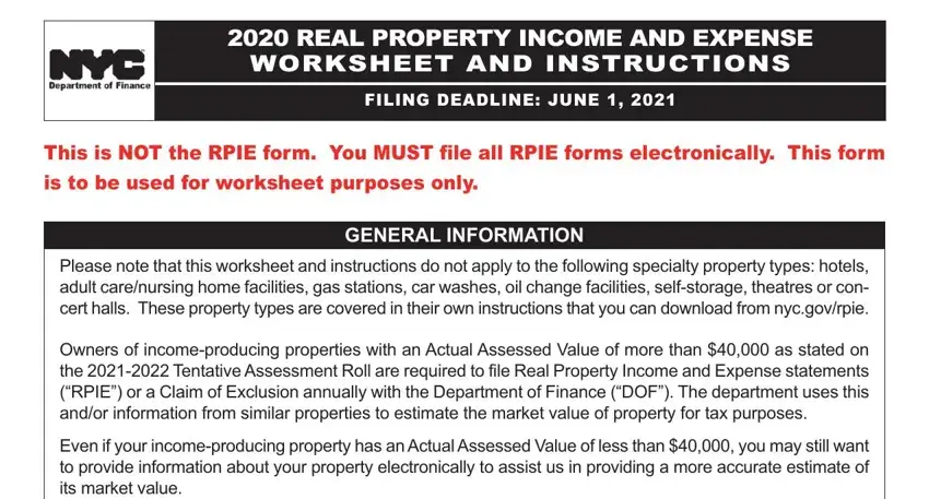 entering details in nyc rpie filing part 1