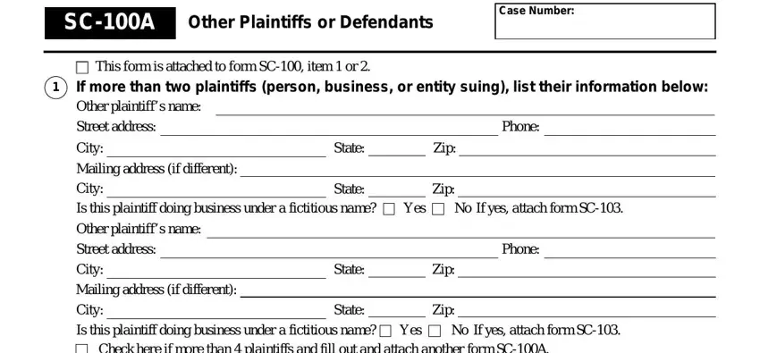 form sc100a empty spaces to fill out