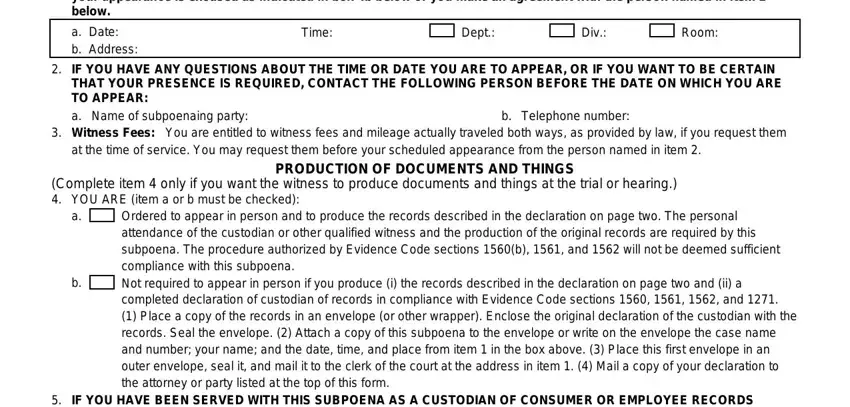 Completing claims subpoena part 2