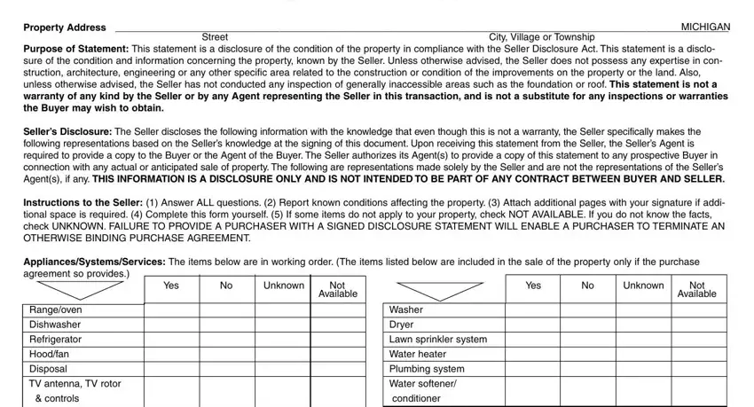 writing how form seller disclosure statement stage 1