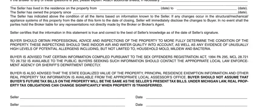 step 5 to entering details in how form seller disclosure statement