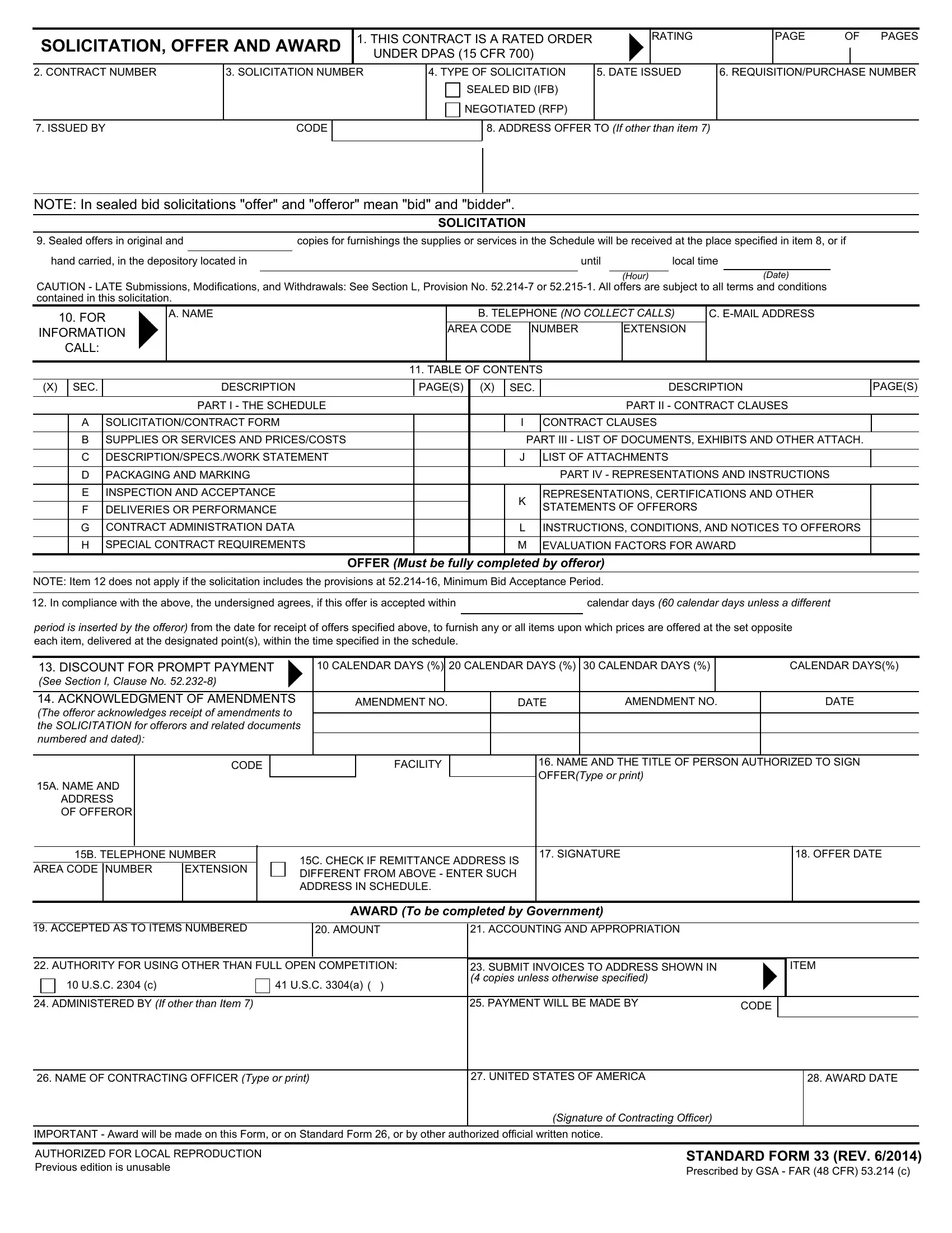 Form Sf 33 ≡ Fill Out Printable PDF Forms Online