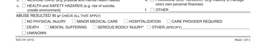 step 3 to filling out soc form