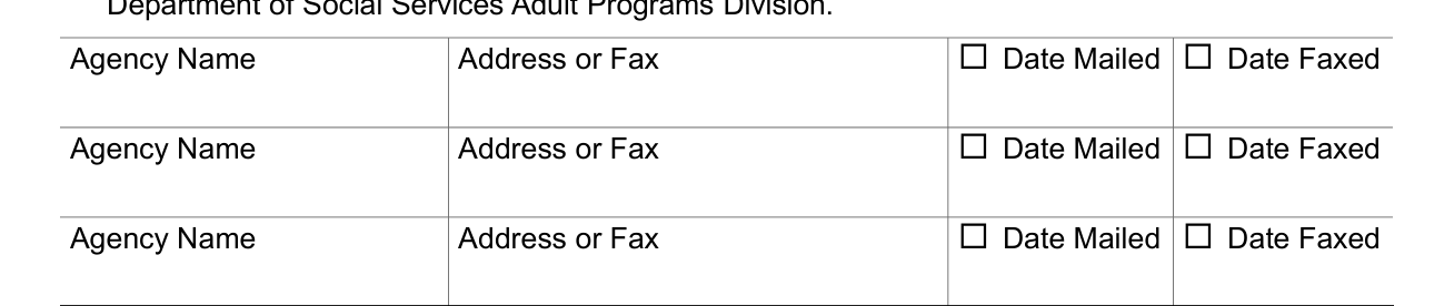Form SOC 341 example filled out, box J: the written report