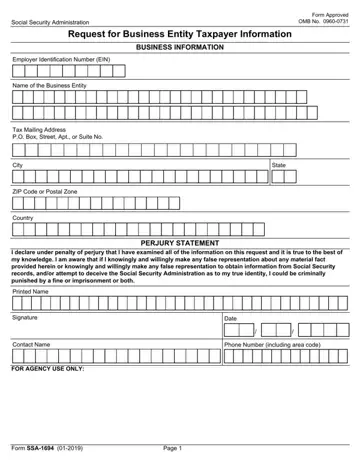 Form Ssa 1694 Preview