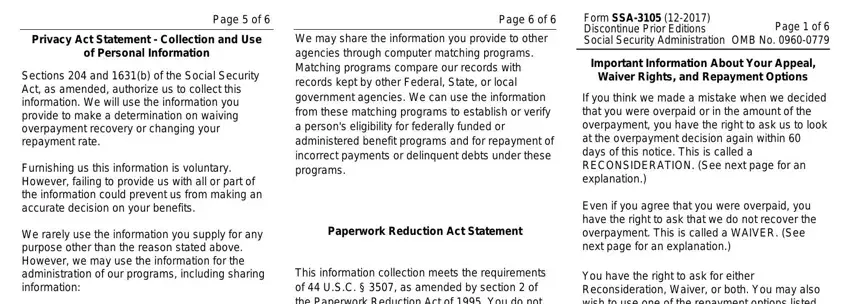 ssa 3105 form blanks to complete