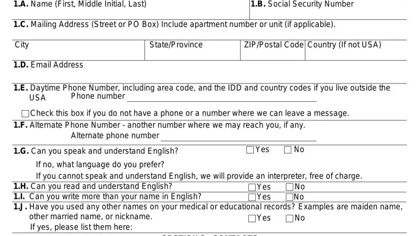 step 4 to filling out adult disability report