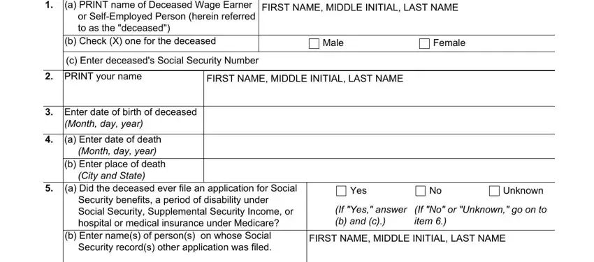 stage 1 to filling in social security death benefits