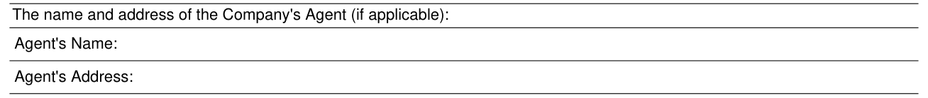 Form SSA-89 example filled out, the name and address of the Company's Agent (if applicable)