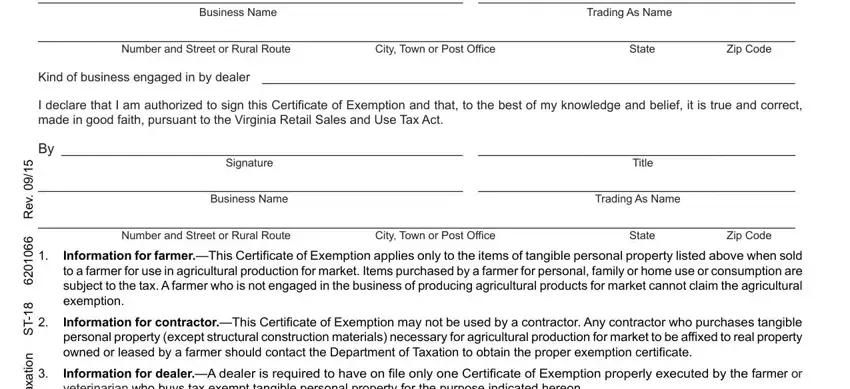 Filling out form st 18 tax part 2