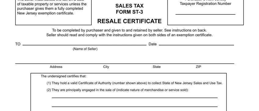 Sales Tax Form St-3 Resale Certificate