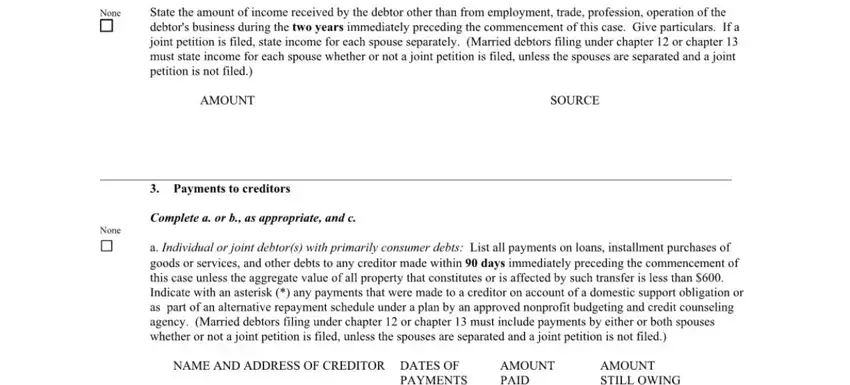 chapter 7 bankruptcy forms in north carolina  fields to fill out