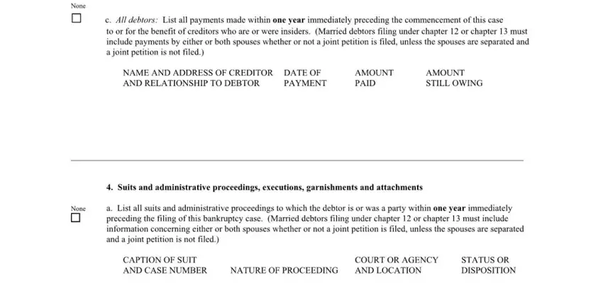 Completing chapter 7 bankruptcy forms in north carolina step 5