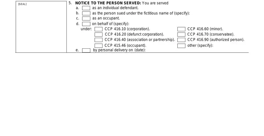 stage 4 to filling out summons unlawful detainer california