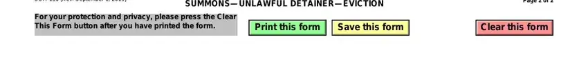 Entering details in summons unlawful detainer california stage 5