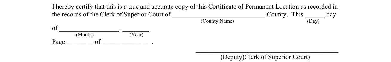 Form T 234 example filled out, clerk of Superior Court certification