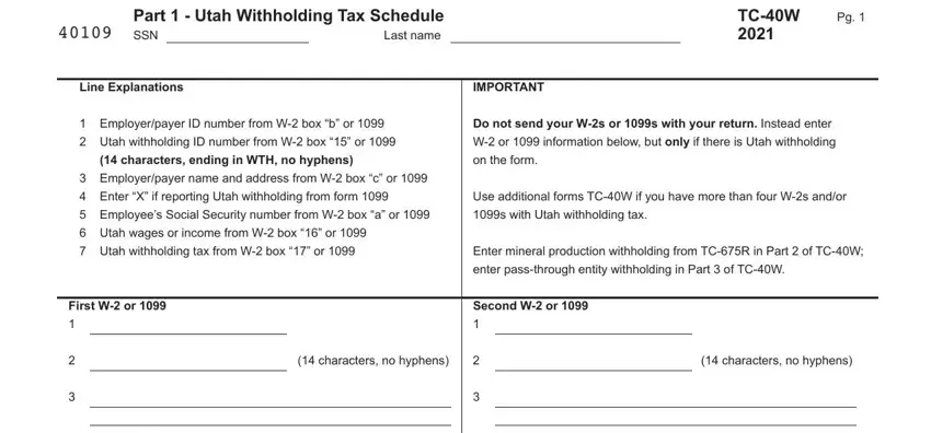 stage 1 to filling out tc 40w