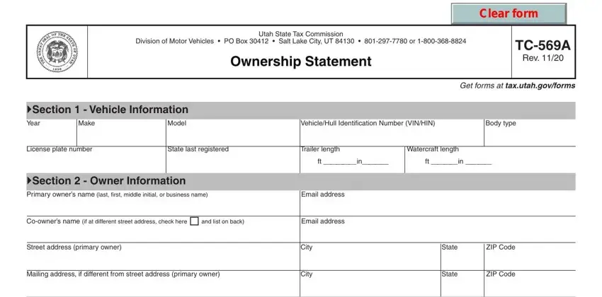 part 1 to filling in tc 569a form