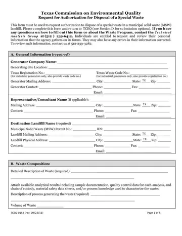Form Tceq 0152 Preview