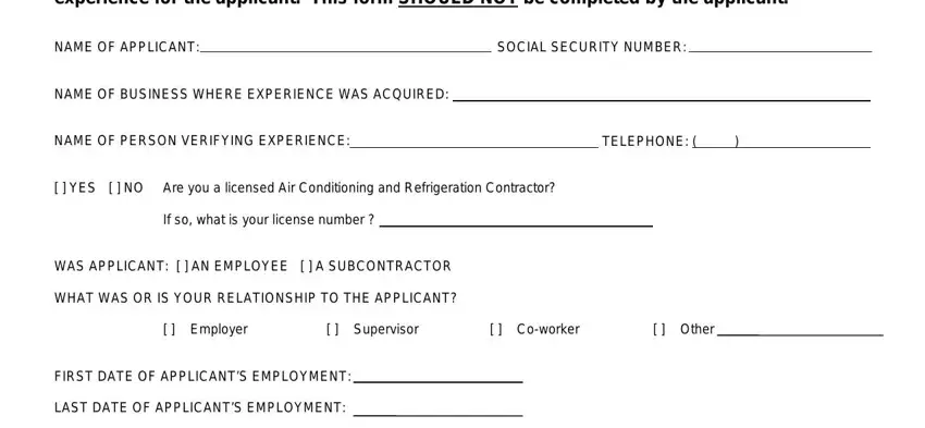 entering details in texas verification form contractors license step 1