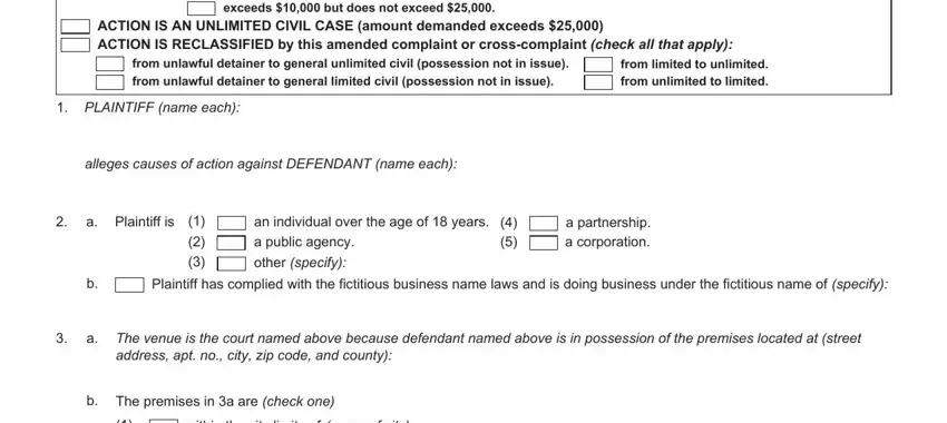 Filling out unlawful detainer complaint sample part 2