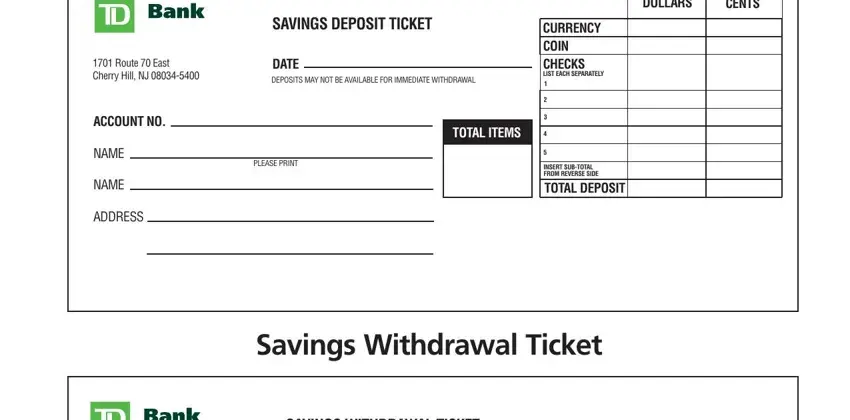 Form Withdrawal Slip Td Bank ≡ Fill Out Printable PDF Forms Online