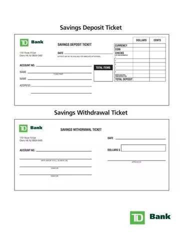 Form Withdrawal Slip Td Bank Preview