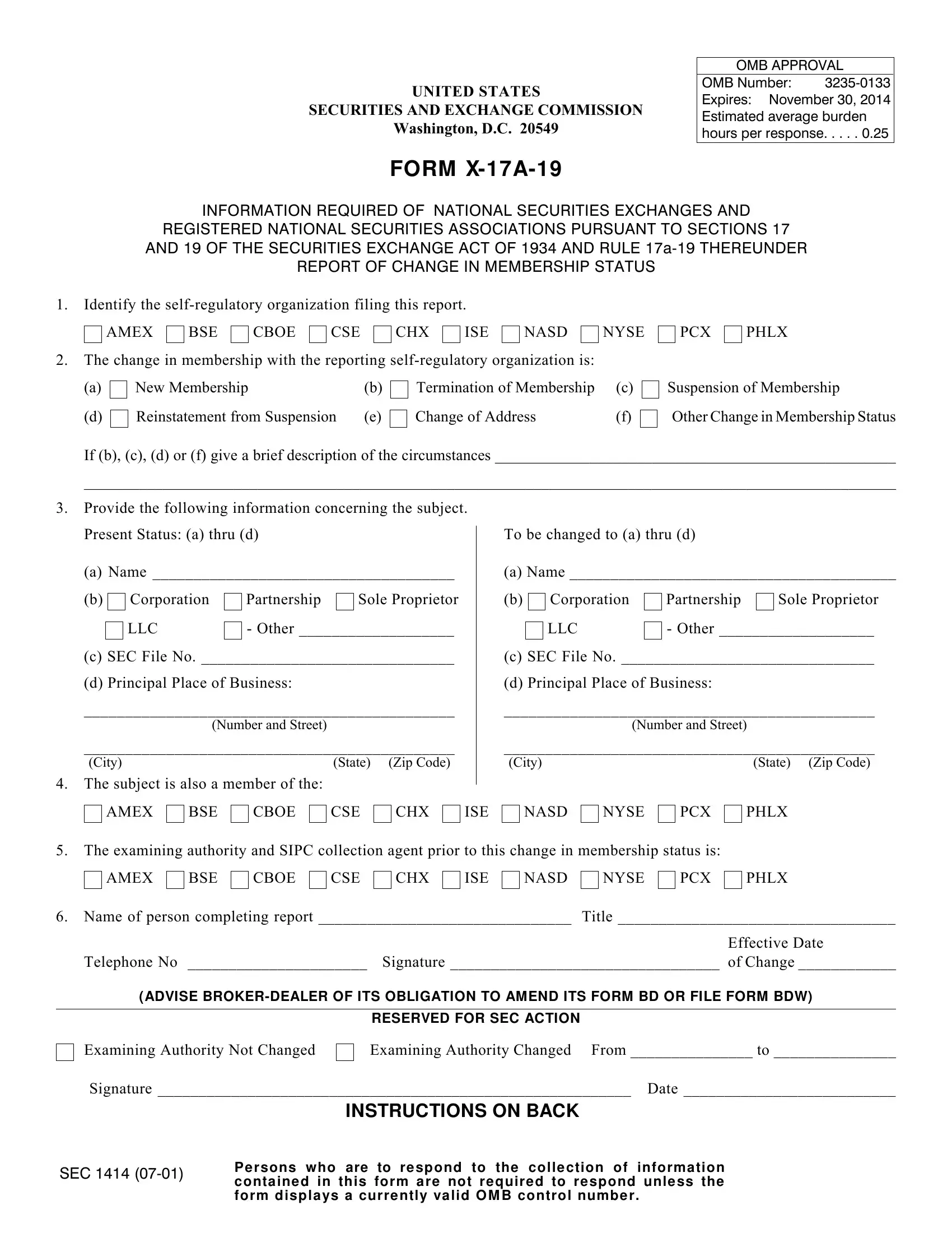 Form X 17A 19 Fill Out Printable PDF Forms Online